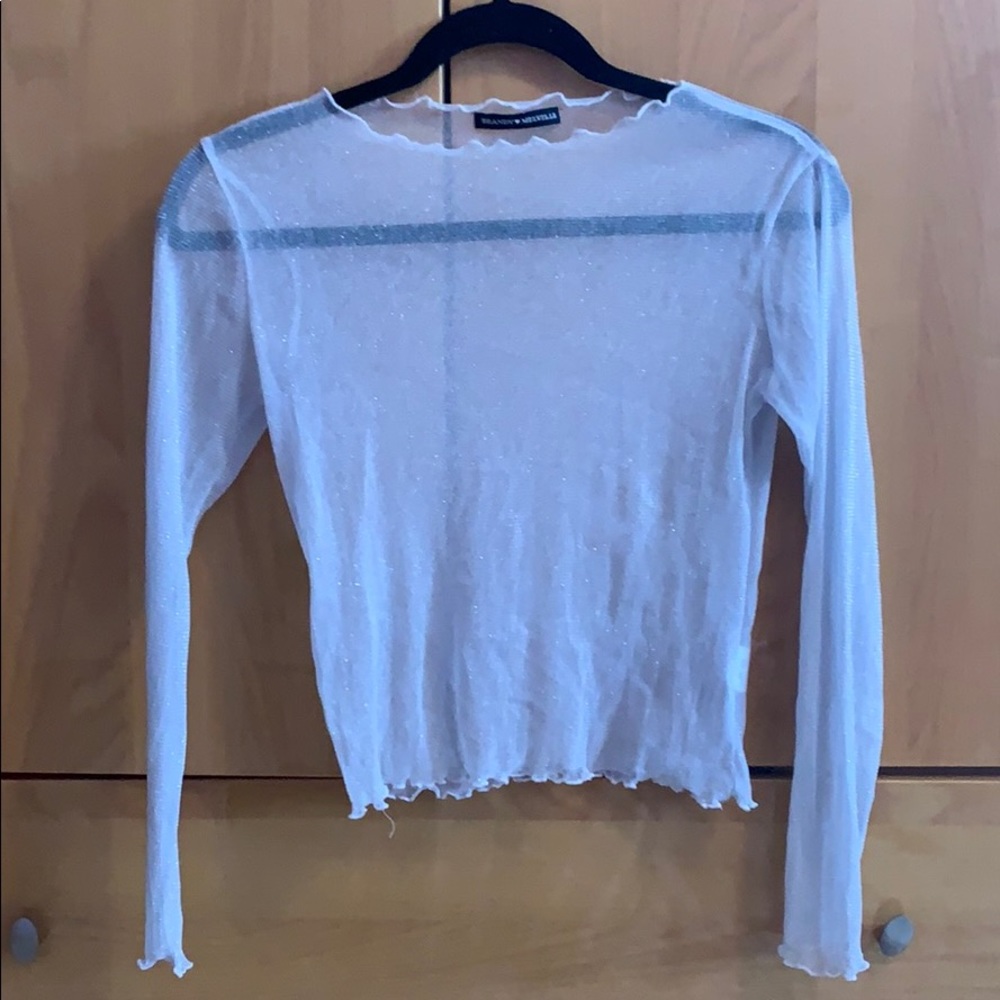 White Sparkle Top by Brandy Melville